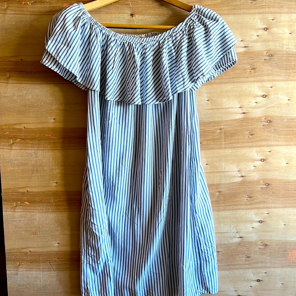 Off the shoulder striped dress